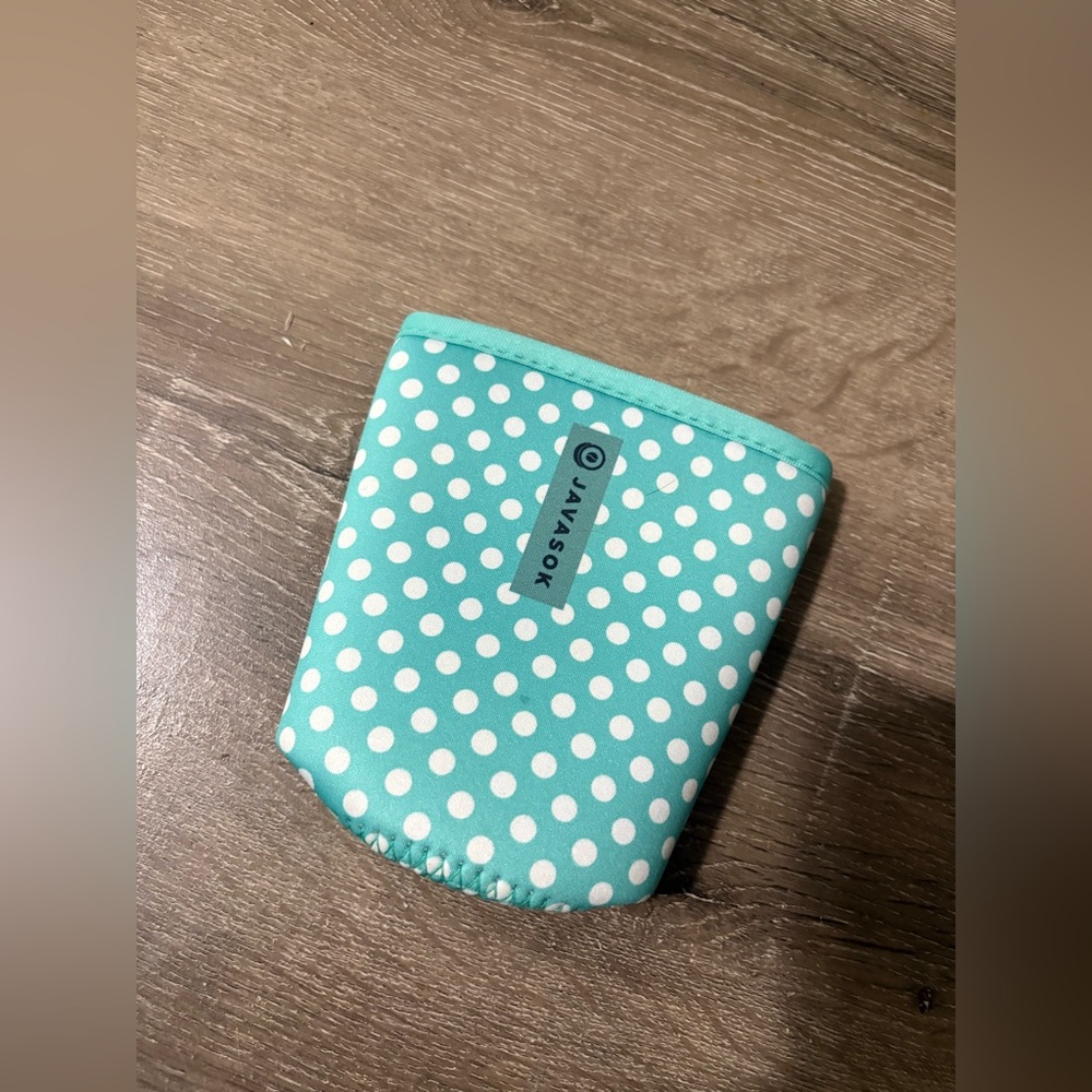 Java Sok Medium Polka Dot Teal Sleeve